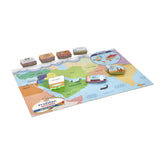 Wereldkaart met scheepsmodellen in een boeiende educatieve puzzelset